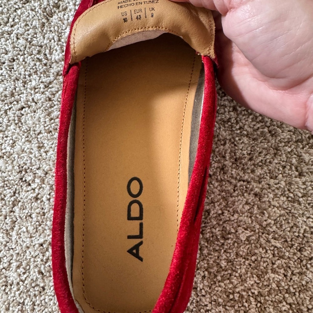 Aldo‎ Mens Red Suede Driving Loafers Anchor Bit Slip On Shoes Size 10 US 43 EUR - Picture 6 of 12